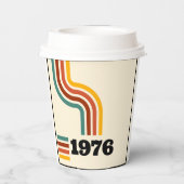 1976 Retro Vintage Poster Verjaardag of reünie Papieren Bekers (Achterkant)