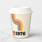 1976 Retro Vintage Poster Verjaardag of reünie Papieren Bekers (Voorkant)