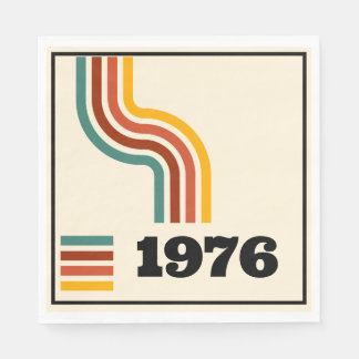 1976 Retro Vintage Poster Verjaardag of reünie Servet