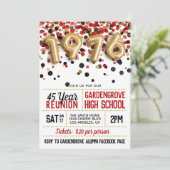 1976 Reunion middelbare school Kaart (Staand voorkant)