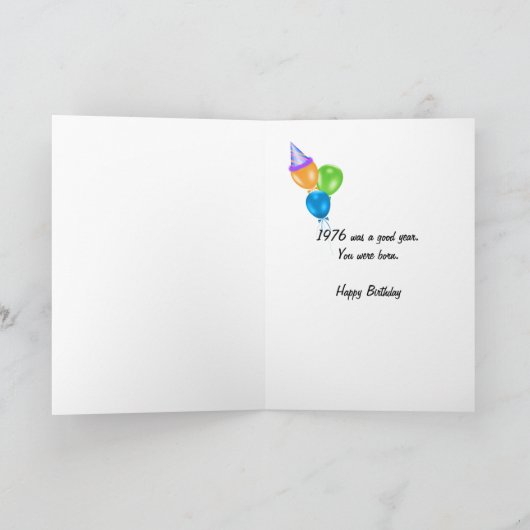 1976 Verjaardag Leuke Feiten Kaart (Binnen)