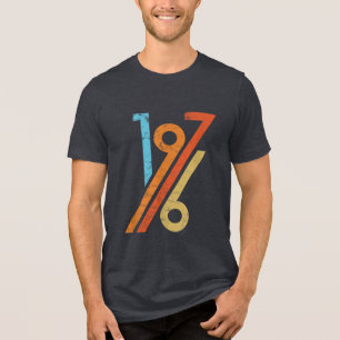 1976 Verjaardag Vintage 70s Stijl 1976 Tri-Blend Shirt