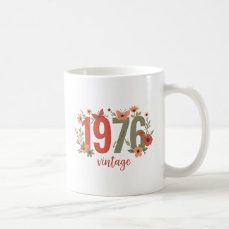 1976 Vintage Retro Bloem Vlinder Verjaardagscadeau Koffiemok