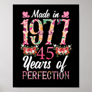 1977 45 jaar oud en 45 jaar perfect poster