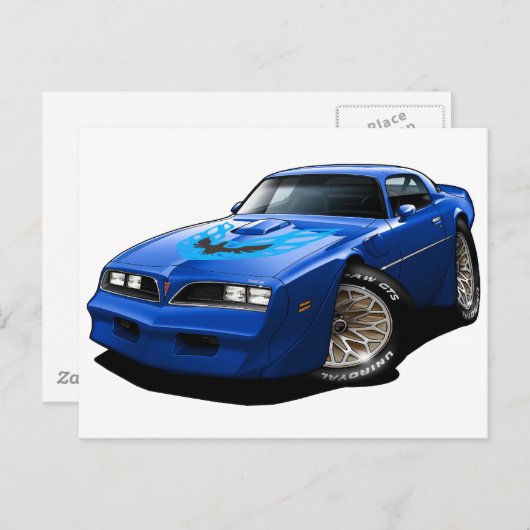 1977-78 Trans Am Blue Briefkaart (Voorkant / Achterkant)