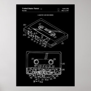 1977 CASSETTEBANDJE RECORDER Patent Poster