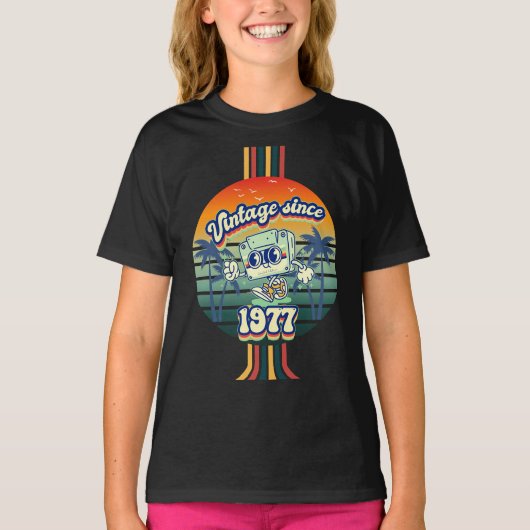  1977 Classic Retro Vibes 48e verjaardag T-shirt (Voorkant)