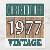 1977 Geboorte Wijn Label Wijn Etiket (Enkel label)