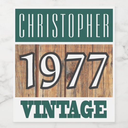 1977 Geboorte Wijn Label Wijn Etiket (Enkel label)
