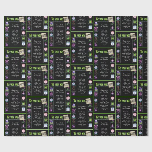 1977 Geboortejaar Trivia Cadeaupapier (Vlak)