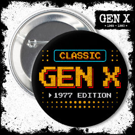 1977 Gen X Classic Retro Gamer Gaming Verjaardag Ronde Button 5,7 Cm
