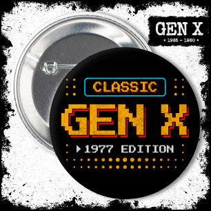 1977 Gen X Classic Retro Gamer Gaming Verjaardag Ronde Button 5,7 Cm
