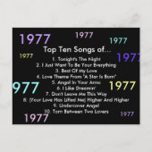1977 liedjes briefkaart (Voorkant)