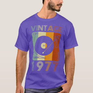  1977 Retro Record Player Verjaardag Vinyl T-shirt