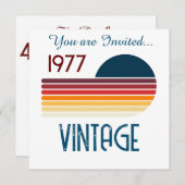 1977 Retro Stripe Zon 50e Verjaardag Kaart (Voorkant / Achterkant)