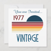 1977 Retro Stripe Zon 50e Verjaardag Kaart (Voorkant)