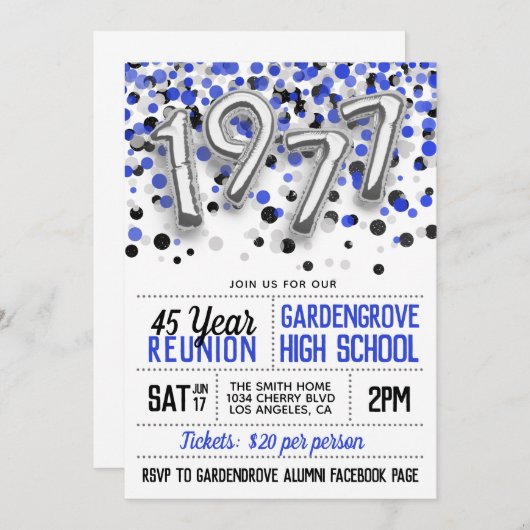 1977 Uitnodiging tot hereniging van de middelbare  (Voorkant / Achterkant)