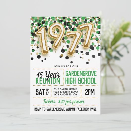 1977 Uitnodiging tot hereniging van de middelbare  (Staand voorkant)