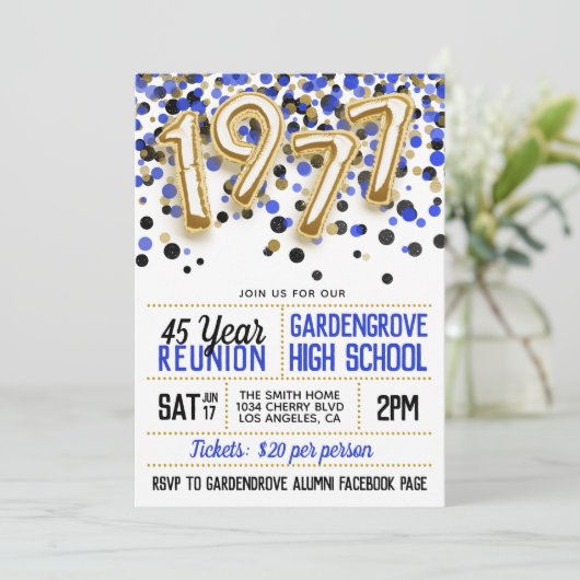 1977 Uitnodiging tot hereniging van de middelbare  (Staand voorkant)