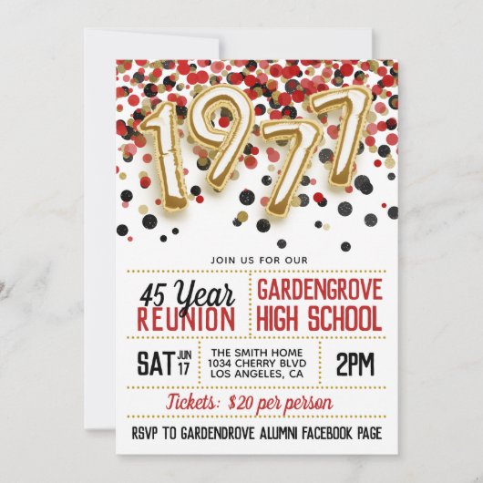 1977 Uitnodiging tot hereniging van de middelbare  (Voorkant)