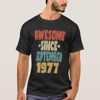 1977 Verjaardag Vintage Retro Geweldige sinds sept T-shirt