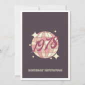 1978 46e verjaardag retro paarse uitnodiging (Achterkant)
