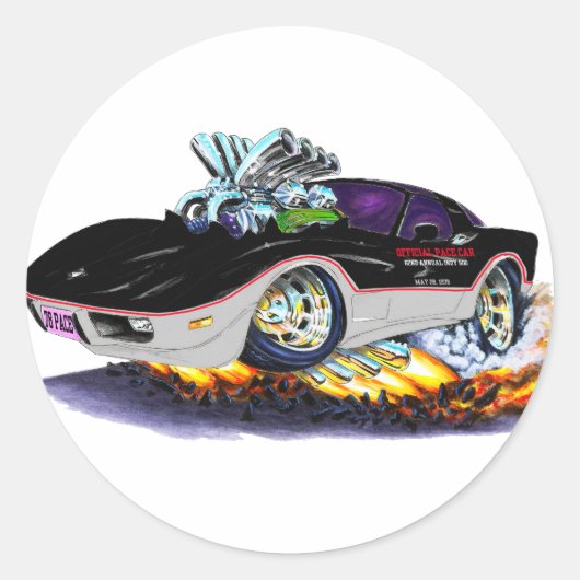 1978 Corvette Indy Pace Car Ronde Sticker (Voorkant)