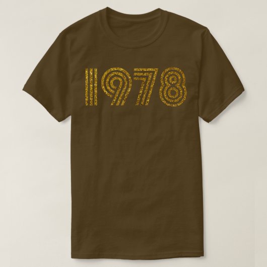 1978 Geboortejaar Glitter Effect T-shirt (Design voorkant)