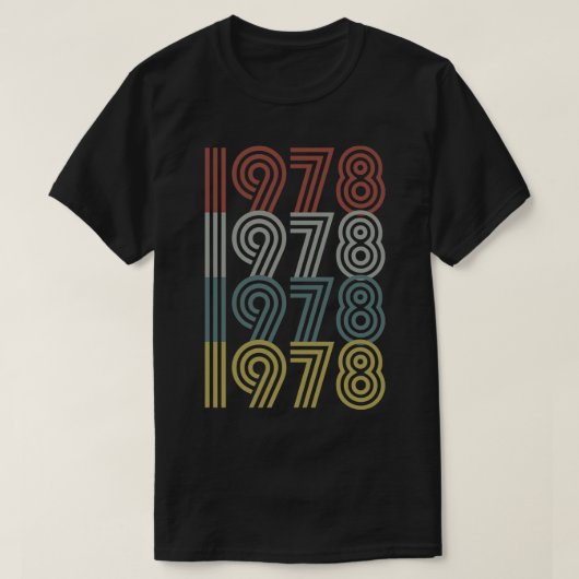 1978 Geboortejaar Retro stijl T-shirt (Design voorkant)