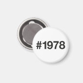 1978 Hashtag 47 Verjaardag Jubileum Magneet (Voorkant / Achterkant)