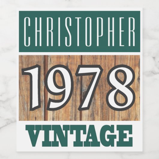 1978 Jaar van de vogelwijn Wijn Etiket (Enkel label)