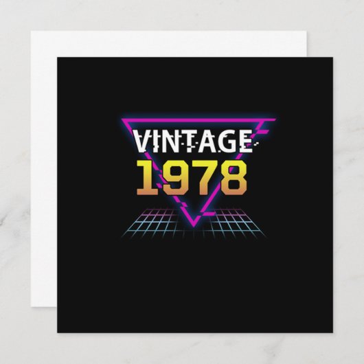  1978 Retrowave Birthday Gift Kaart (Voorkant / Achterkant)