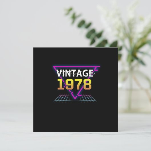  1978 Retrowave Birthday Gift Kaart (Staand voorkant)