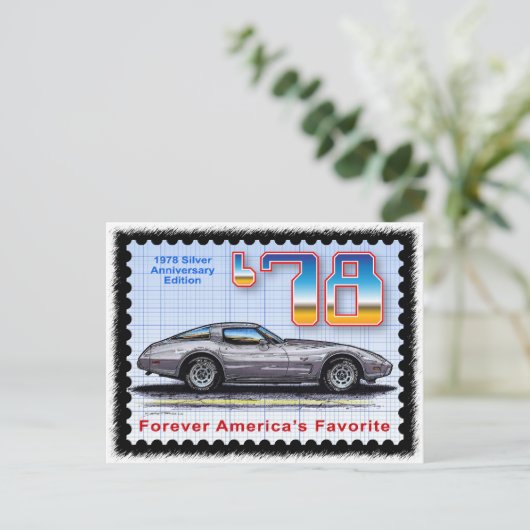 1978 Silver Jubileum Special Edition Corvette Briefkaart (Staand voorkant)