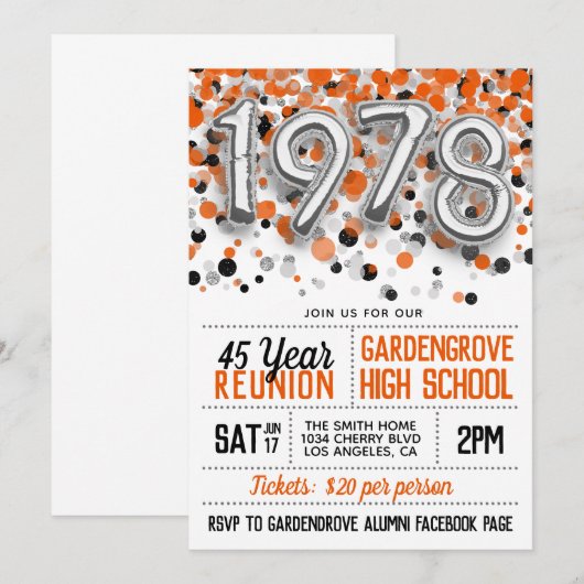 1978 Uitnodiging tot hereniging van de middelbare  (Voorkant / Achterkant)