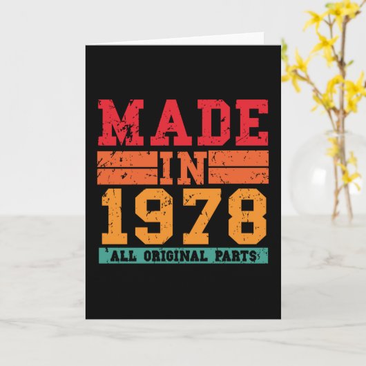 1978 Verjaardag  Gezegde Kaart (Gele Bloem)