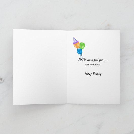 1978 Verjaardagsjaar Leuk Trivia Kaart (Binnen)