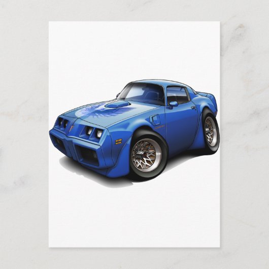 1979-1981 Trans Am Blue Car Briefkaart (Voorkant)