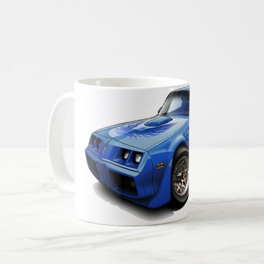 1979-1981 Trans Am Blue Car Koffiemok (Voorkant links)