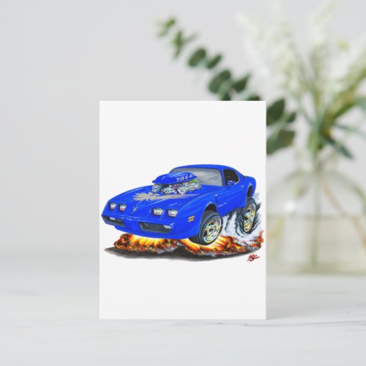 1979-1981 Trans Am Blue-Grey Briefkaart (Staand voorkant)