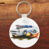 1979-81 Camaro Z28 White-Blue Car Sleutelhanger (Voorkant)