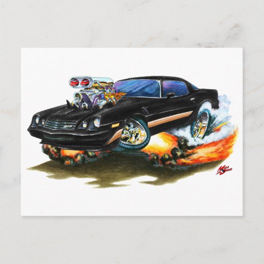 1979-81 Camaro Z28 zwarte-Gold-auto Briefkaart (Voorkant)