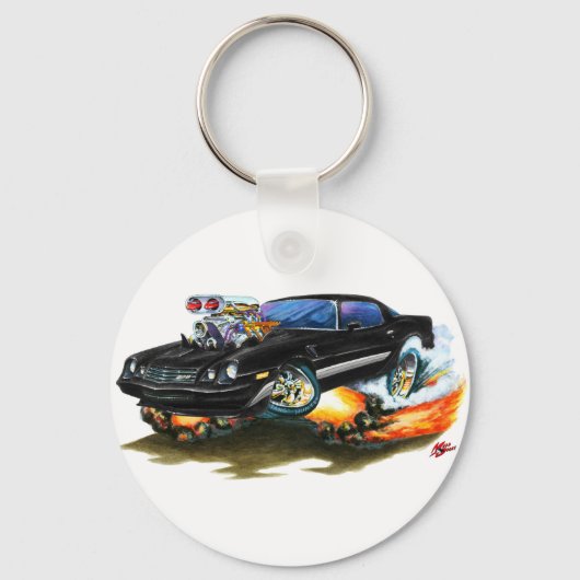 1979-81 Camaro Z28 zwarte-grijze auto Sleutelhanger (Voorkant)