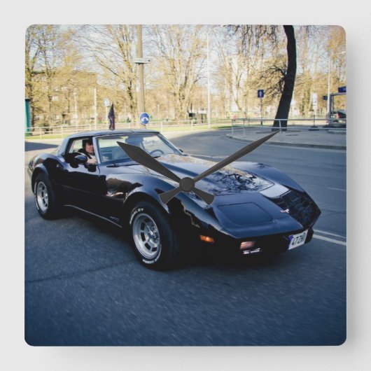 1979 Corvette Klassieke Sportscar Vierkante Klok (Voorkant)
