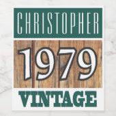 1979 Geboorte Wijn Label Wijn Etiket (Enkel label)
