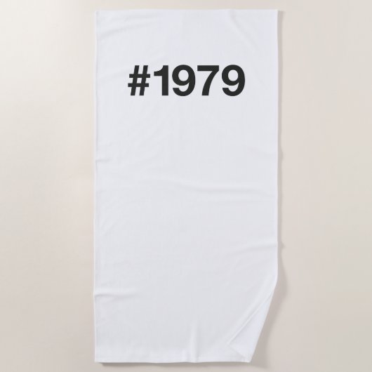 1979 Hashtag 46 Verjaardag Jubileum Strandlaken (Voorkant)
