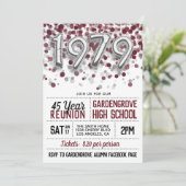 1979 High School College Reunion Uitnodiging (Staand voorkant)