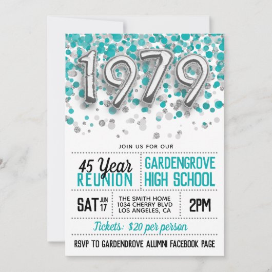 1979 High School College Reunion Uitnodiging (Voorkant)