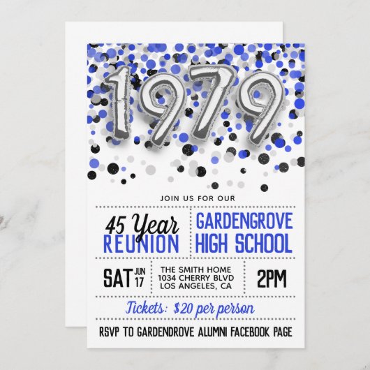 1979 High School College Reunion Uitnodiging (Voorkant / Achterkant)