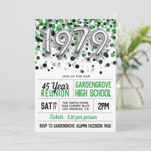 1979 High School College Reunion Uitnodiging (Staand voorkant)